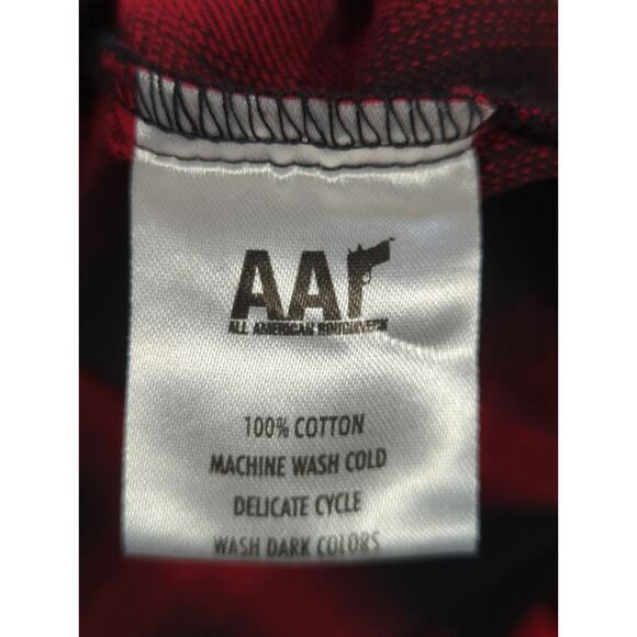 All American Roughneck Flannel Shirt Men’s Medium Red Black Plaid Backwoods AAR - Picture 3 of 11